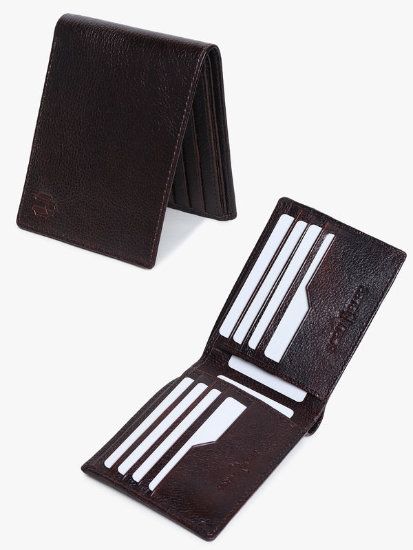 BROWN PLAIN LEATHER WALLET