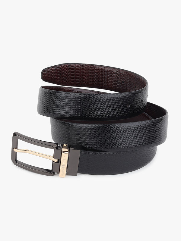 PEBBLE GRAIN TEXTURED DUAL TONE BUCKLE BELT