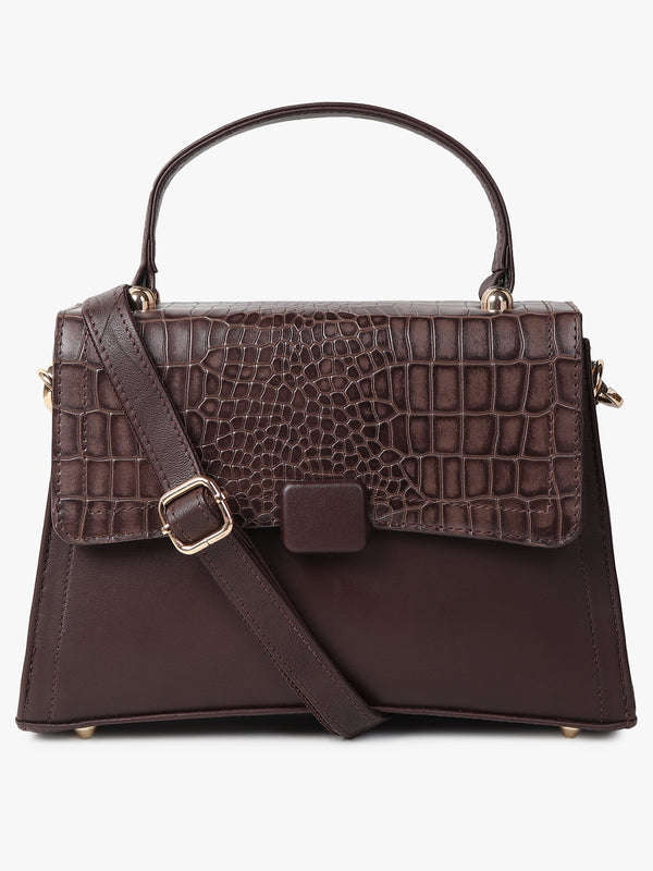 BELLAMORA CROC HANDBAG BROWN
