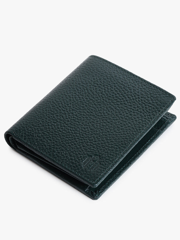 BIFOLD GREEN LEATHER WALLET