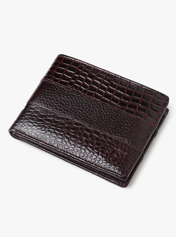 BROWN LEATHER WALLET WITH DETACHABLE CARDHOLDER