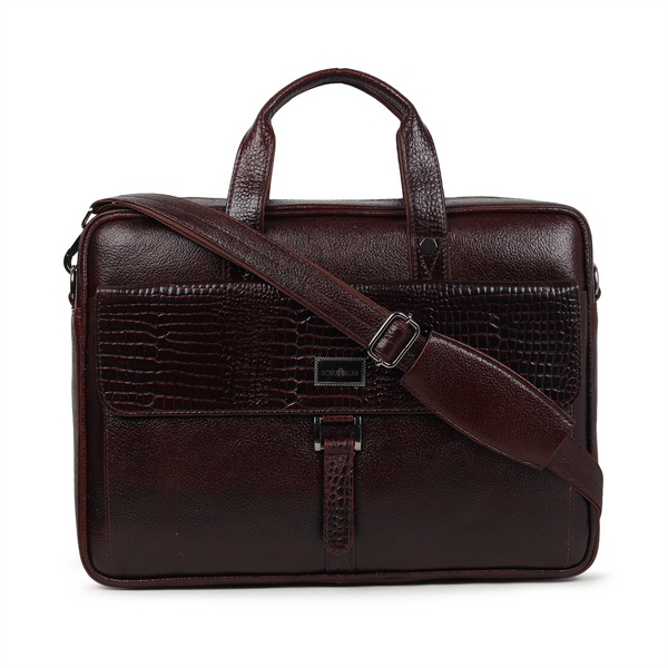 CROC BROWN LAPTOP BAG